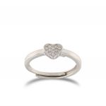 Anello fantasia cuore con zirconi