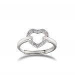 Wire heart ring with cubic zirconia