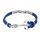 Bracciale in acciaio con àncora e laccio in cotone blu