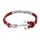 Steel bracelet with anchor and red cotton lace