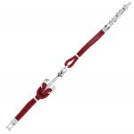 Bracciale in acciaio con àncora e laccio in cotone rosso