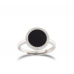 Black round-shape Onyx ring