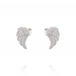 Angel wing earrings with cubic zirconia