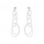 Oval rings earrings with diamond cut