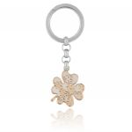 Four-leaf clover steel key ring