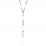 Classic rosary necklace with black stones