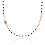 Collana rosario D&G con pietre nere - placcato rosé