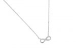 Necklace with bright infinity symbol and cubic zirconia