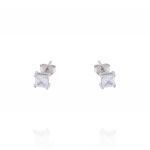 Square cubic zirconia earrings with claw – variable sizes