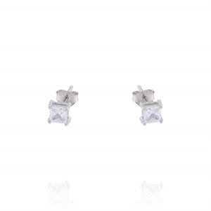 Square cubic zirconia earrings with claw – variable sizes