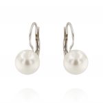 Pearl earring with lever back closure- variable diameter