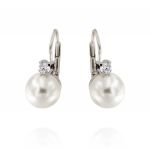 Orecchini perla a monachella con zircone – diametro variabile