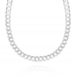 Flat curb chain necklace - 10 mm