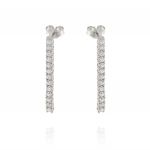 Tennis earrings with a row of cubic zirconia
