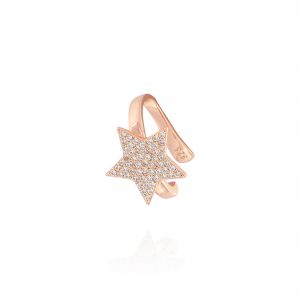 Star shaped single earring Helix with cubic zirconia - variable color