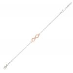 Infinity bracelet with 7 cubic zirconia - rosé plated