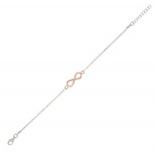 Bracciale infinito con 7 zirconi - placcato rosé