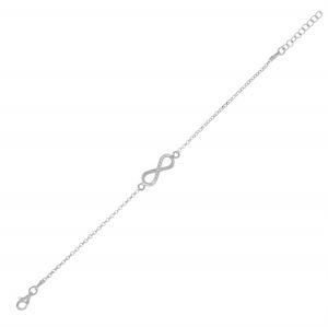Infinity bracelet with 7 cubic zirconia