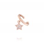 Star shaped single earring Helix with cubic zirconia - rosé plated