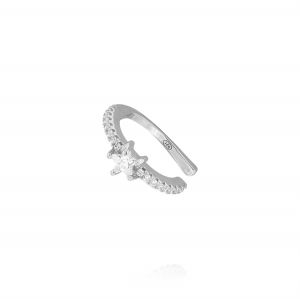 Single earring Helix with star-shaped cubic zirconia