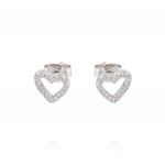 Openwork heart earrings with cubic zirconia