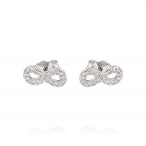 Infinity symbol earrings with cubic zirconia