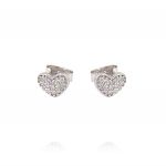 Small heart earrings with cubic zirconia