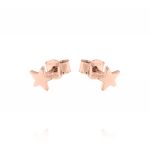 Earrings with small size star -  rosé plated 