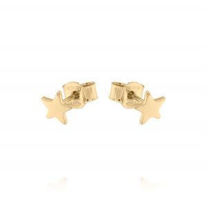 Earrings with small size star -  gold plated 