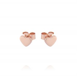 Earrings with small size heart - rosé plated