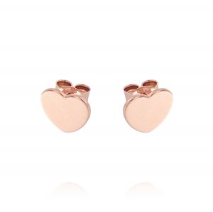 Earrings with medium size heart - rosé plated