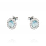 Royal earrings with oval stone – light blue stone