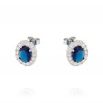 Royal earrings with oval stone – blue stone