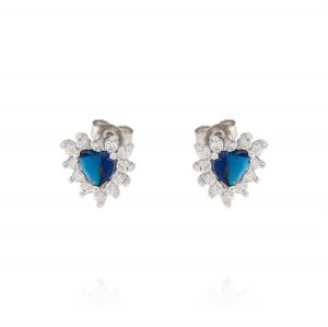 Royal earrings with heart stone – blue stone