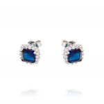 Royal earrings with square stone – blue stone