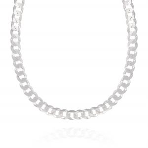 Flat curb chain necklace - 8 mm