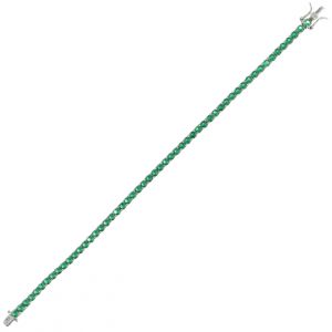 Green cubic zirconia tennis bracelet - 3 mm