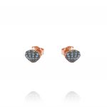 Seashell earrings with colored cubic zirconia - rosé plated