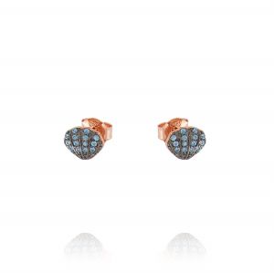 Seashell earrings with colored cubic zirconia - rosé plated