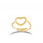 Adaptable wire heart ring - gold plated - small size