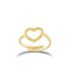 Adaptable wire heart ring - gold plated - small size