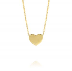 Small glossy heart necklace - gold plated