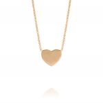 Small glossy heart necklace - rosé plated