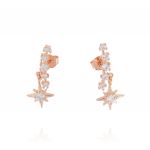 North Star earrings with cubic zirconia - rosé plated