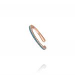 Single earring Helix with turquoise cubic zirconia - rosé plated