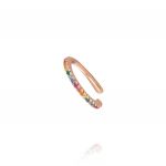 Single earring Helix with multicolor cubic zirconia - rosé plated