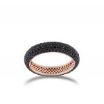 Ring with black cubic zirconia - rosé plated