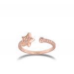  Open ring with cubic zirconia star - rosé plated