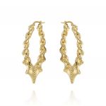 Twisted oval earrings with slap closure - gold plated