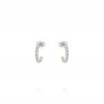 Hoop earrings with white cubic zirconia - small size